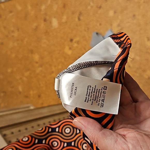 --Cute!-- Mod 60s inspired retro minidress OpArt brown orange navy geometric - Picture 8 of 8